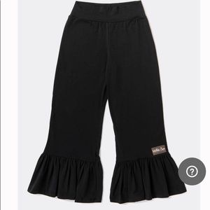 Sofia Womens Big Ruffle Black Pant:XXL